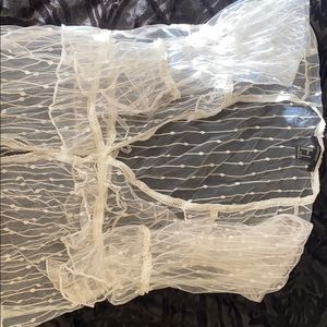 Forever 21 Sheer top with White and Gold stitching